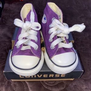 Purple high top infant converse